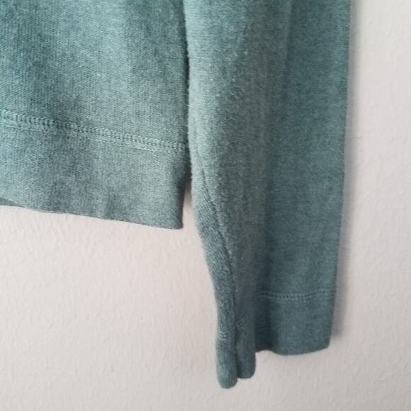 Y2k Eddie Bauer crop pullover sage green‎ S vneck sweater 90s 2000s basic - Picture 3 of 5
